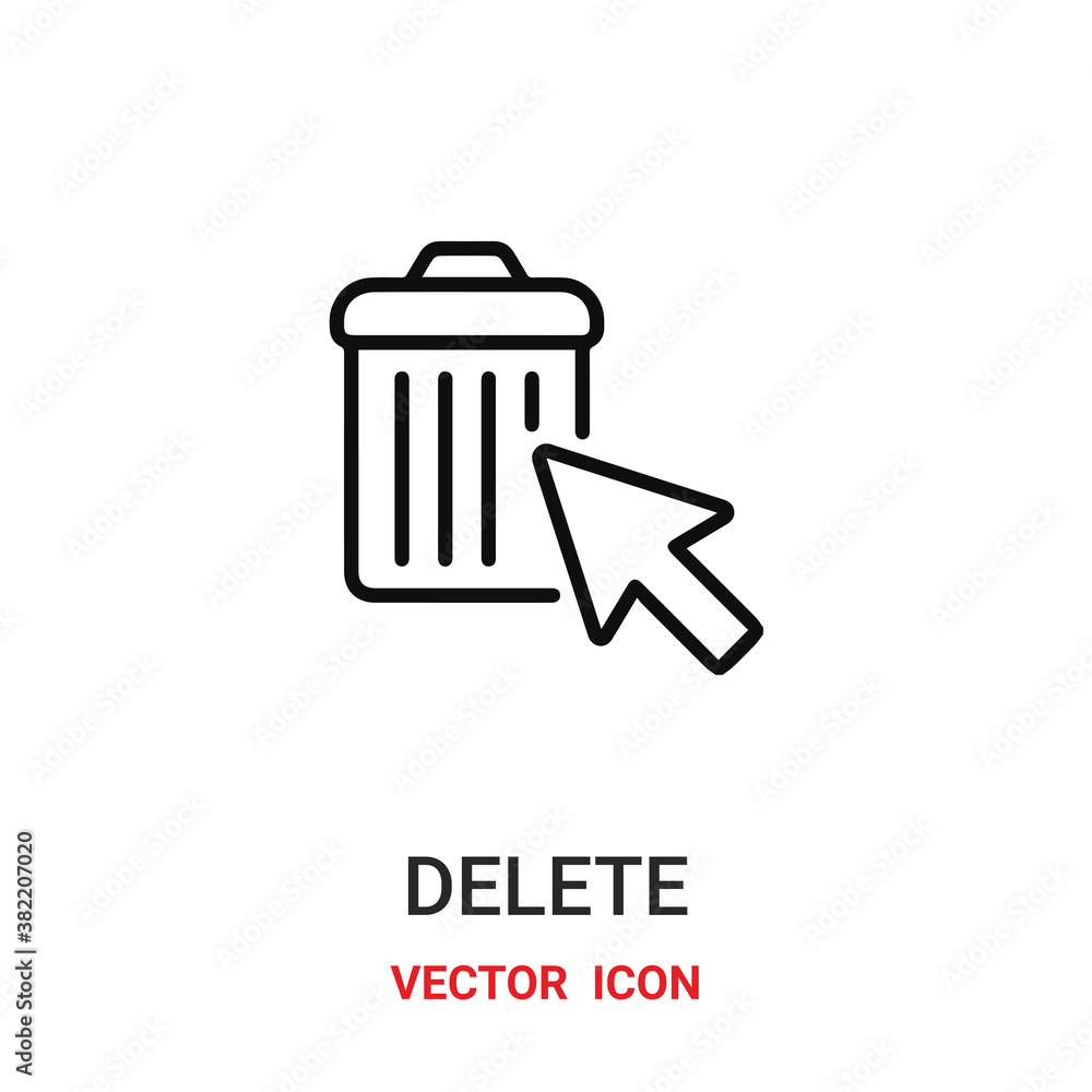 delete icon vector symbol. delete symbol icon vector for your design. Modern outline icon for your website and mobile app design. delete icon vector symbol. delete symbol icon vector for your design. Modern outline icon for your website and mobile app design.