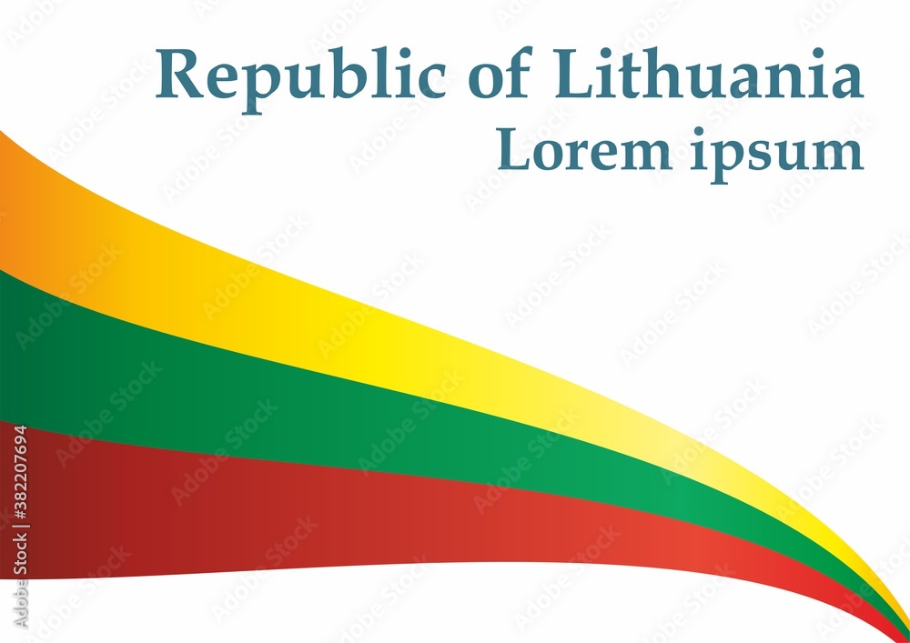 Flag of Lithuania, Republic of Lithuania. Bright, colorful vector illustration. Flag of Lithuania, Republic of Lithuania. Bright, colorful vector illustration.