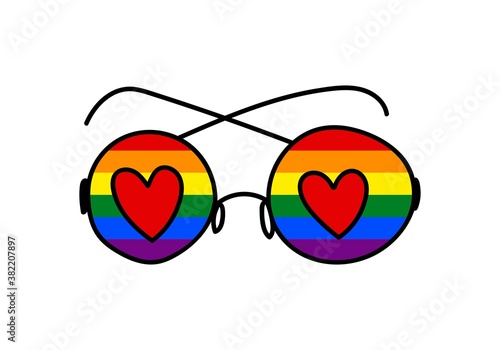 IRIDESCENT GLASSES ISOLATED ON A WHITE BACKGROUND