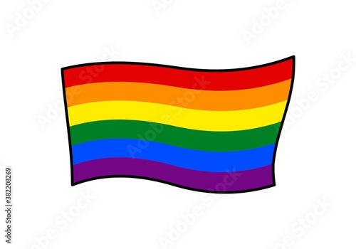 ISOLATED LGBT FLAG ON A WHITE BACKGROUND