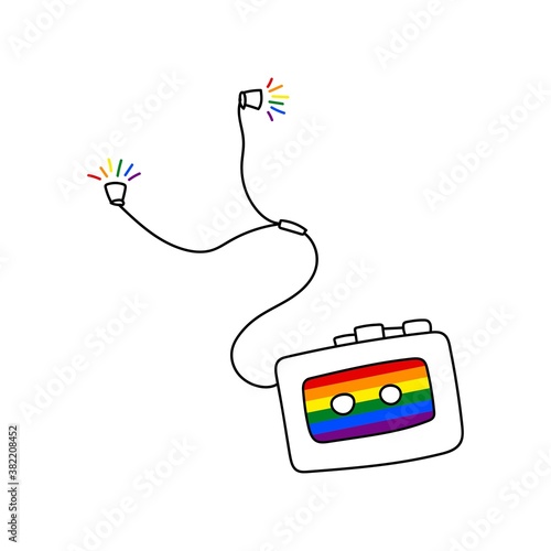 ISOLATED ON A WHITE BACKGROUND RAINBOW MUSIC PLAYER
