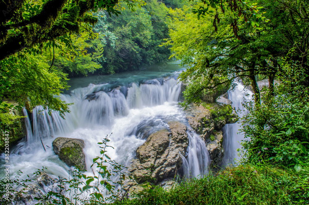 Canyon waterfall in the forest