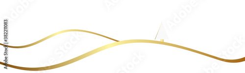 Gold Landschaft Band Banner Tannenbaum Bäume Welle Wellen