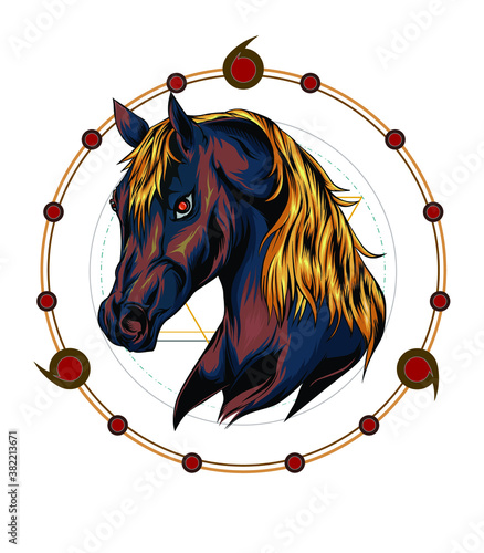 horse logo vector. The horse illustration design template.
