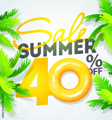 Sale Off Summer Sale template poster, vector illustration. Water ripple background.