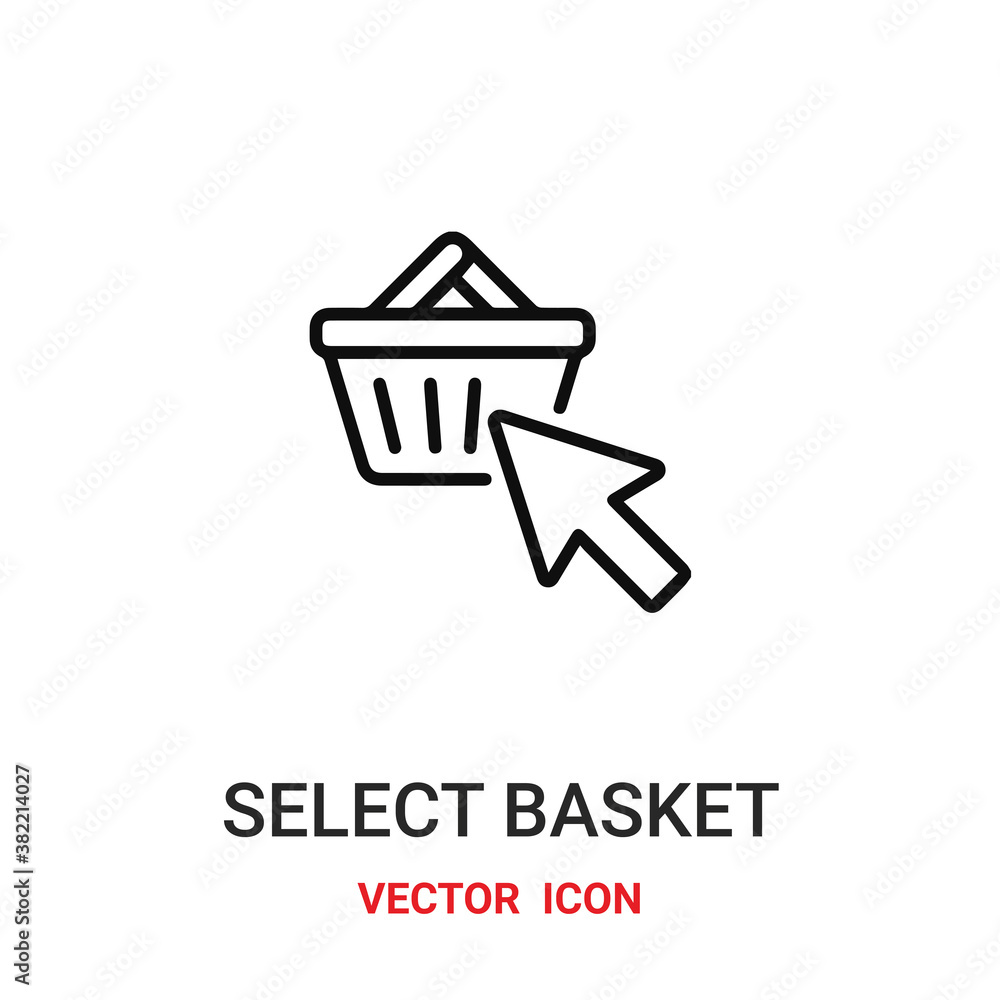 select basket icon vector symbol. select basket symbol icon vector for your design. Modern outline icon for your website and mobile app design. select basket icon vector symbol. select basket symbol icon vector for your design. Modern outline icon for your website and mobile app design.