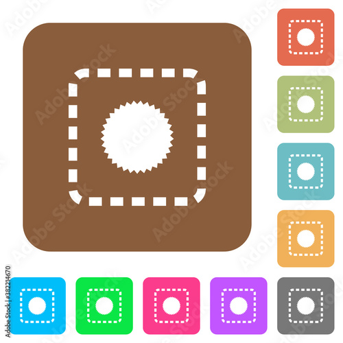 Place certificate rounded square flat icons