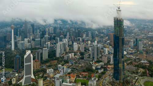 Canvas Print A low fog of Kuala Lumpur, Malaysia.