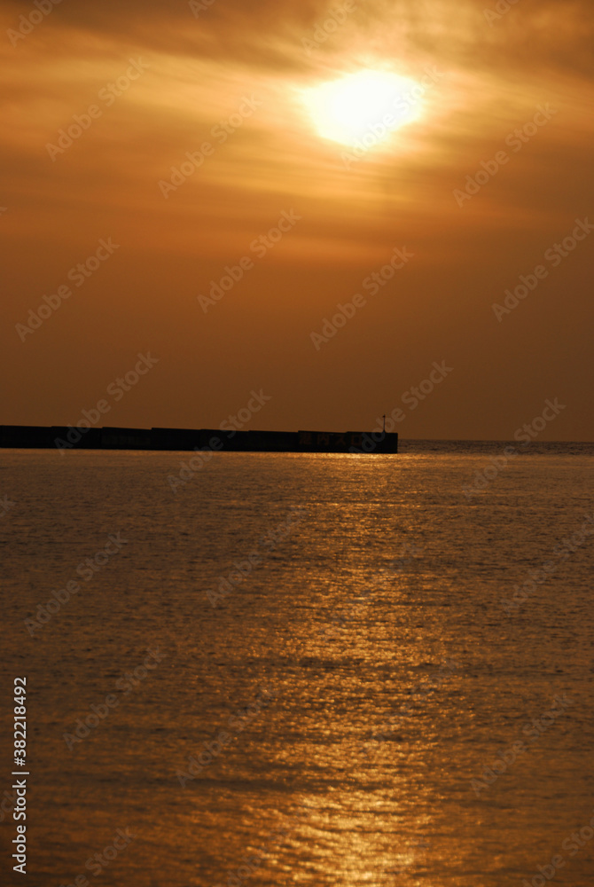 西伊豆海岸の夕陽