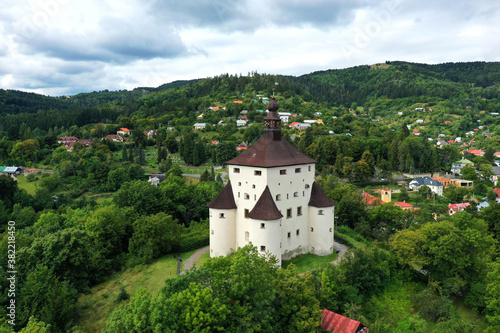 Aerial view of the castle in Banska Stiavnica  Slovakia