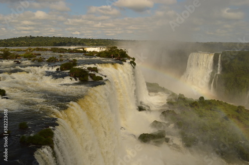 The mighty Iguazu River and Waterfalls between Brazil and Argentina