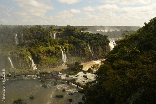 The mighty Iguazu River and Waterfalls between Brazil and Argentina