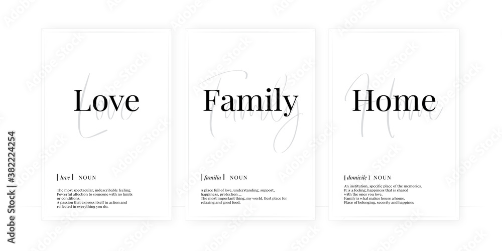 vecteur-stock-love-family-home-definition-vector-minimalist-poster
