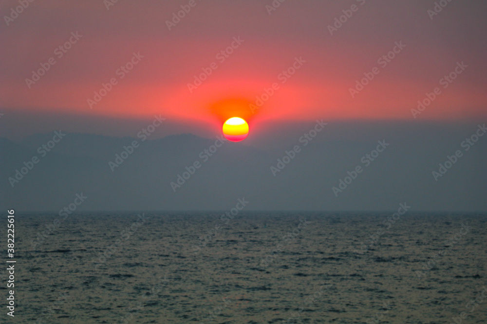 sunset over the sea