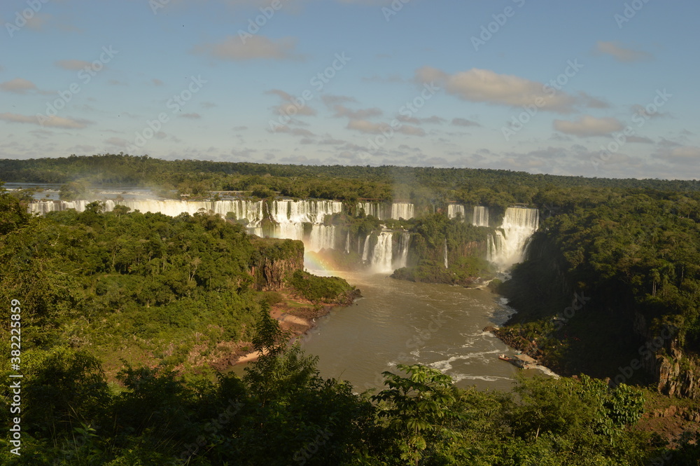 The stunning and powerful Iguzu River Dam and Waterfalls between Brazil, Argentina and Paraguay
