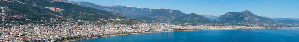 Panoramic view of Alanya city in Turkey