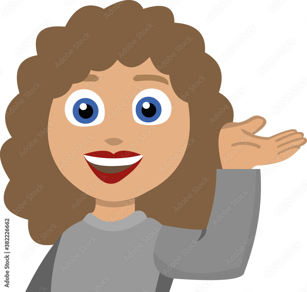 Vector emoticon illustration of a woman gesturing
Vector emoticon illustration of a woman gesturing