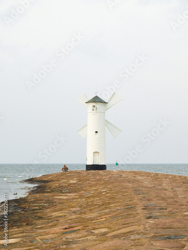 Wallpaper Mural Stawa Młyny - windmill-shaped navigation sign, located at the end of the Breakwater in Świnoujście, Poland, Baltic Sea Torontodigital.ca
