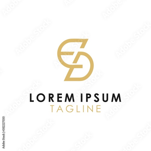 letter E D ED monogram logo template