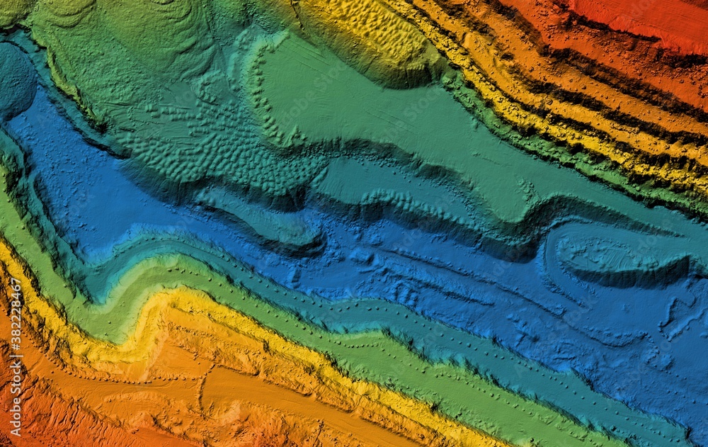 DEM digital elevation model. GIS product made after proccesing aerial