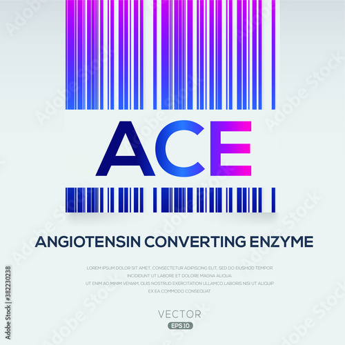 ACE mean (Angiotensin Converting Enzyme),Vector illustration.