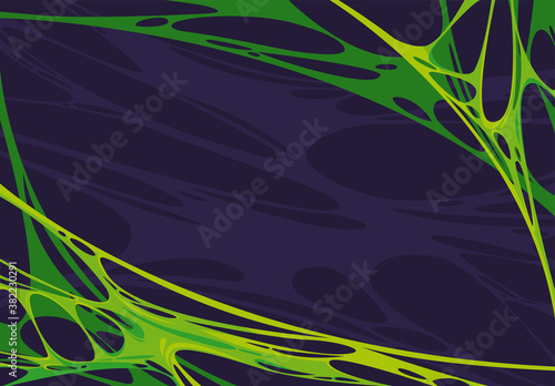 Vector illustration of a background image of a green viscous liquid stretched along the edges, stretched material, green gum photo