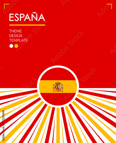 Espana Spain Translation Nation Patriotic theme, vector illustration, Spanish Flag colors.