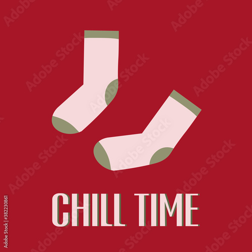 socks illustration chill time card