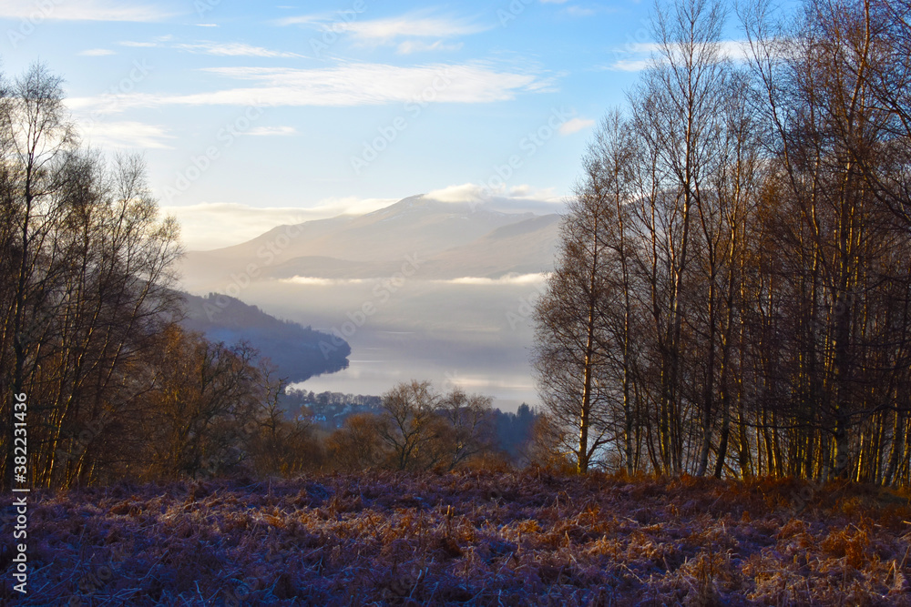 Winter mist over Loch Tay, Scotland. Winter mist over Loch Tay, Scotland.