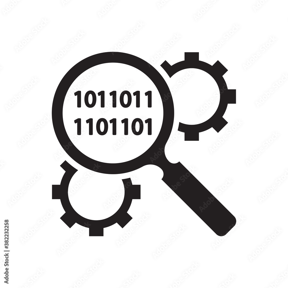 binary code setting search icon binary code setting search icon