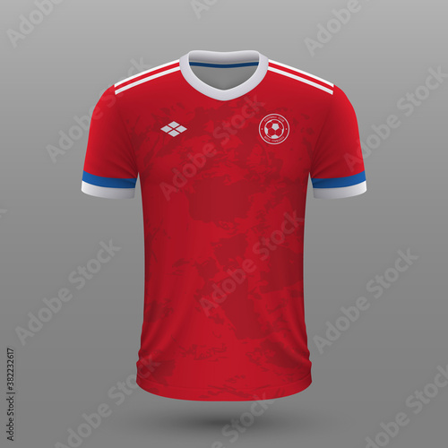 Realistic soccer shirt , Russia home jersey template for football kit.