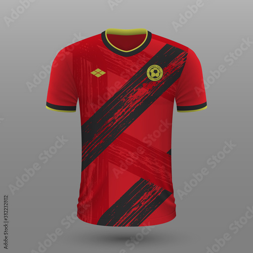 Realistic soccer shirt , Belgium home jersey template for football kit.