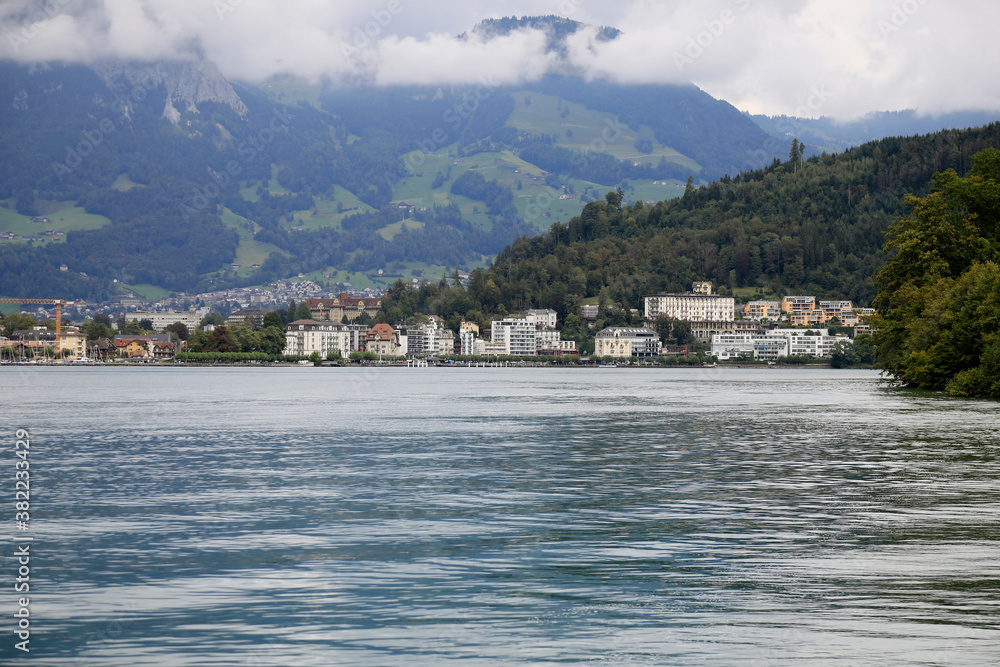 View of Brunnen as seen from the lake