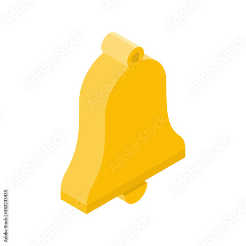 Alarm symbol, notification bell isometric icon. Vector.