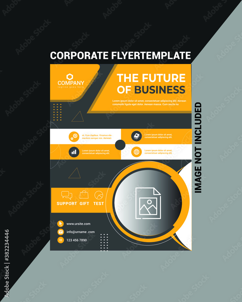 Creative Corporate Flyer Template,yellow Corporate Flyer Template Layout Design, 
Illustration,Vector Design,Print Ready,Black And Yellow Design Template