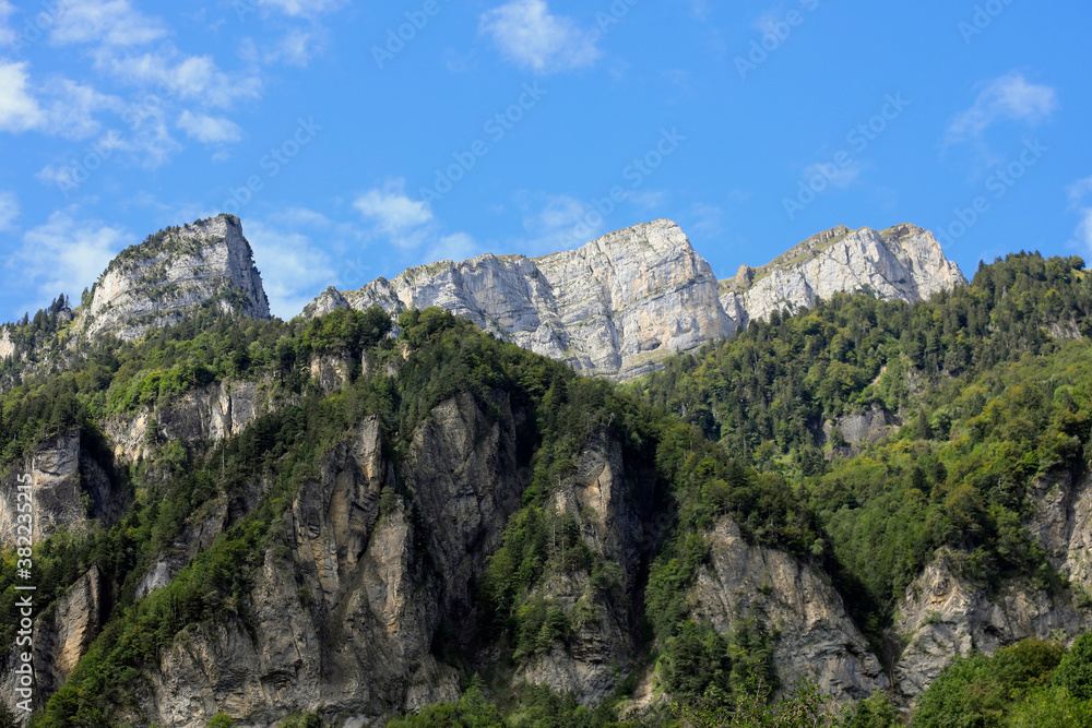 Mountain peaks in the Swiss Alps