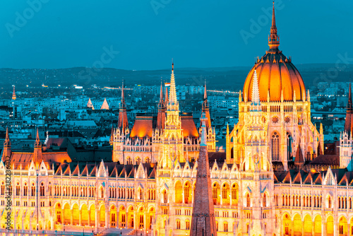 The neo-gothic Hungarian Parliament building