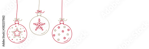 Christmas greeting card with balls. Vector