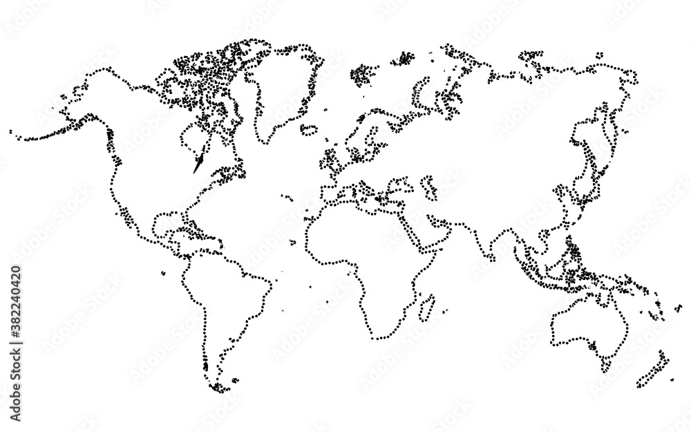 Fototapeta premium High detail world map outline. vector illustration of earth map