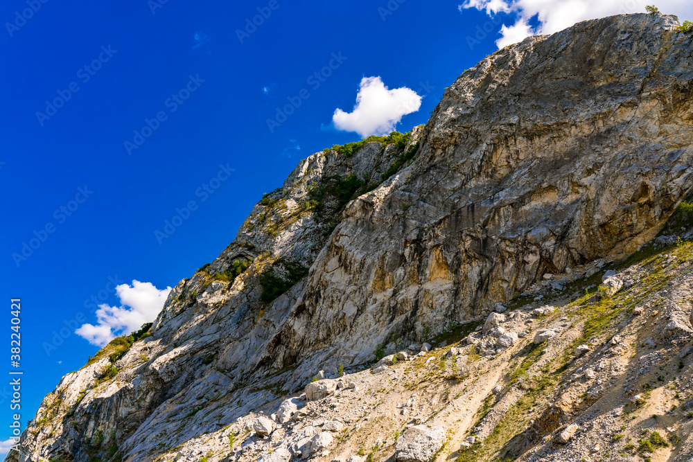 Danube gorge in Djerdap on the Serbian-Romanian border Danube gorge in Djerdap on the Serbian-Romanian border