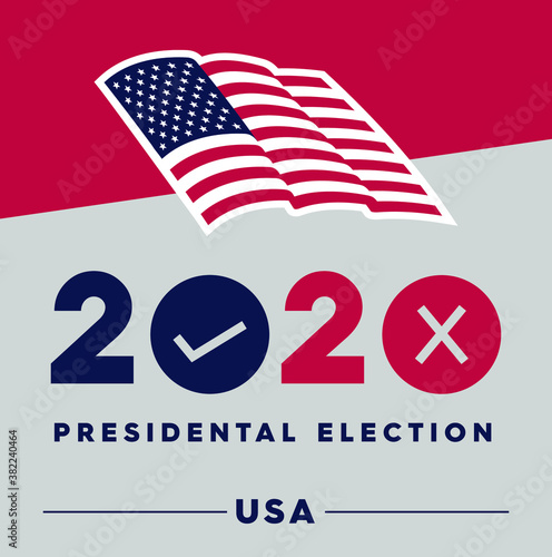 Presidential Election 2020 in United States. Vote day, November 3. US Election. Patriotic american element. Poster, card, banner and background. Vector illustration