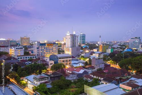 View of the skyline of Makassar City in Sulawesi, Indonesia photo