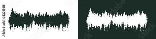 vector mountains forest background texture seamless pattern