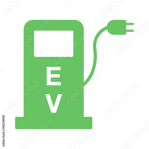 Electric vehicles charging point icon. Fuel pump station for hybrid cars sign symbol isolated