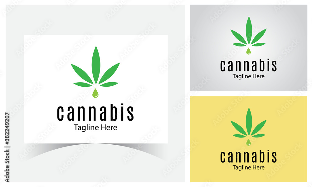 Cannabis Leaf Logo Design Template-medical marijuana, cannabis green leaf logo.