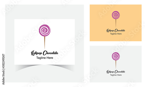 Lollipop Candy Logo Design Template- logo design template for sweets, candy shop, boutique.