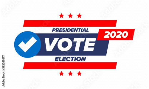 Presidential Election 2020 in United States. Vote day, November 3. US Election. Patriotic american element. Poster, card, banner and background. Vector illustration
