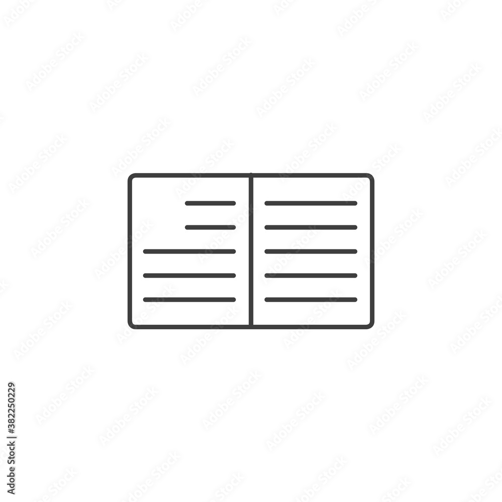 Student journal line icon. open book, workbook icon. Stock vector illustration isolated on white background. Student journal line icon. open book, workbook icon. Stock vector illustration isolated on white background.