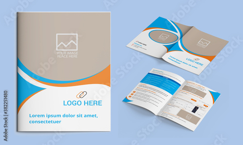 Corporate bifold brochure template for your business.	
