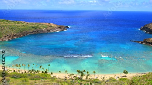 Hanauma Bay Ridge Hike , Oahu, Hawaiii. Hanauma bayis a marine embayment formed within a tuff ring.  Nature Preserve photo